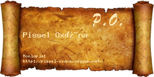 Pissel Oxána névjegykártya